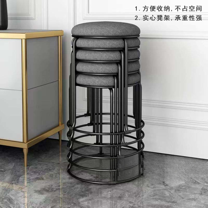 Reinforced Round Stool for Home Use, Trendy Small Stool, Stackable and Durable Round Stool, Nordic Dining Table Stool, Modern Minimalist Bench