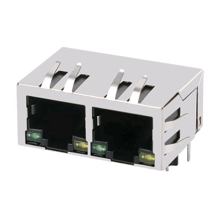 HFJ12-E2450ER-L21RL SuppLy IndustriaL GradE 1X2 DuaL Port EthERnEt SockEt RJ45 ConnEctor