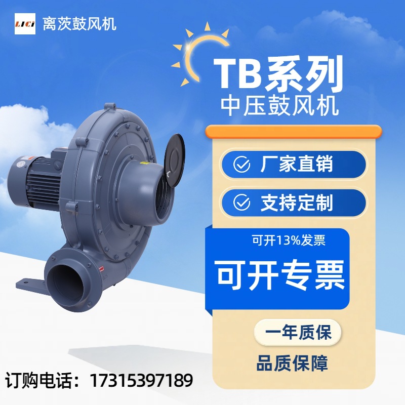 离茨TB125-3涡轮式中压风机 离心通风机透浦式锅炉助燃 物料输送