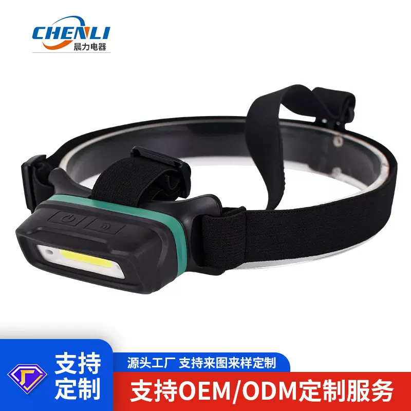 外贸定制高亮头戴式T77COB工作灯包胶cob检修灯LED感应照明头灯