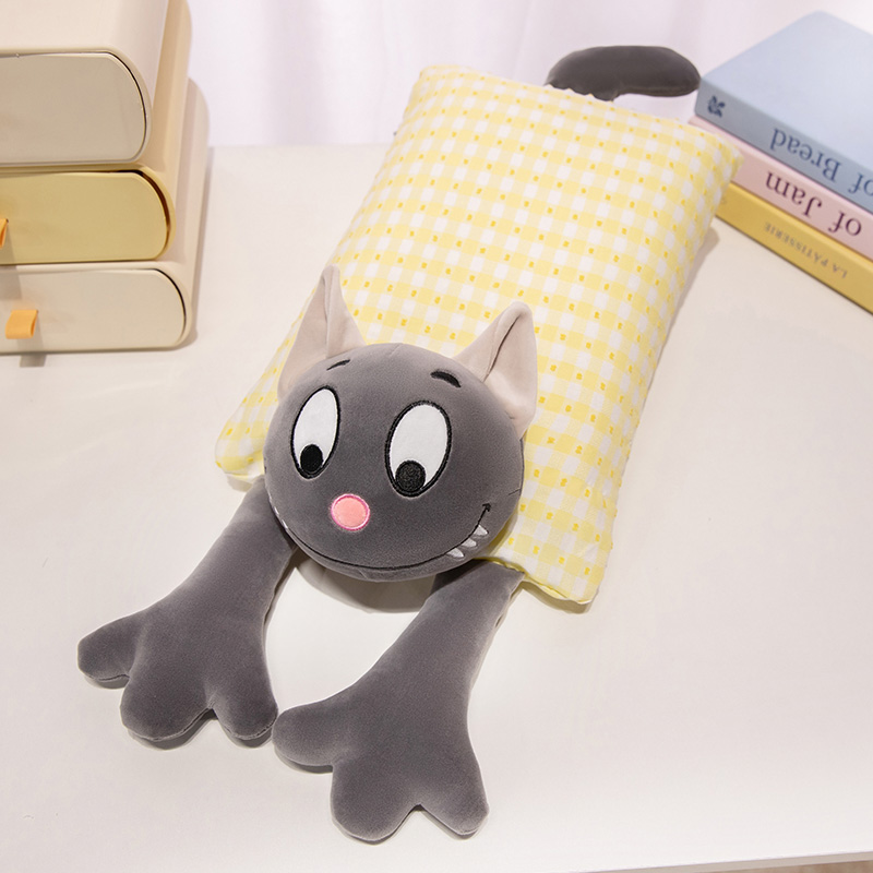 Almohada para Siesta de Gato Animado Desmontable, Lavable para Aula