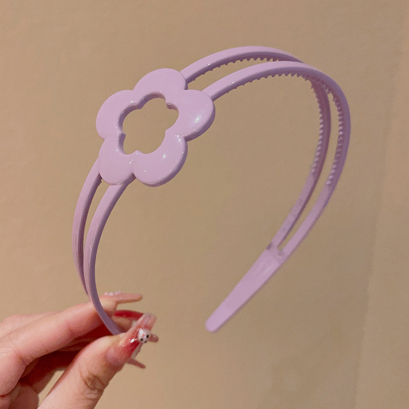 2023 nuevos niños diadema lindo simple color caramelo hueco flor niña horquilla diadema antideslizante no apretado