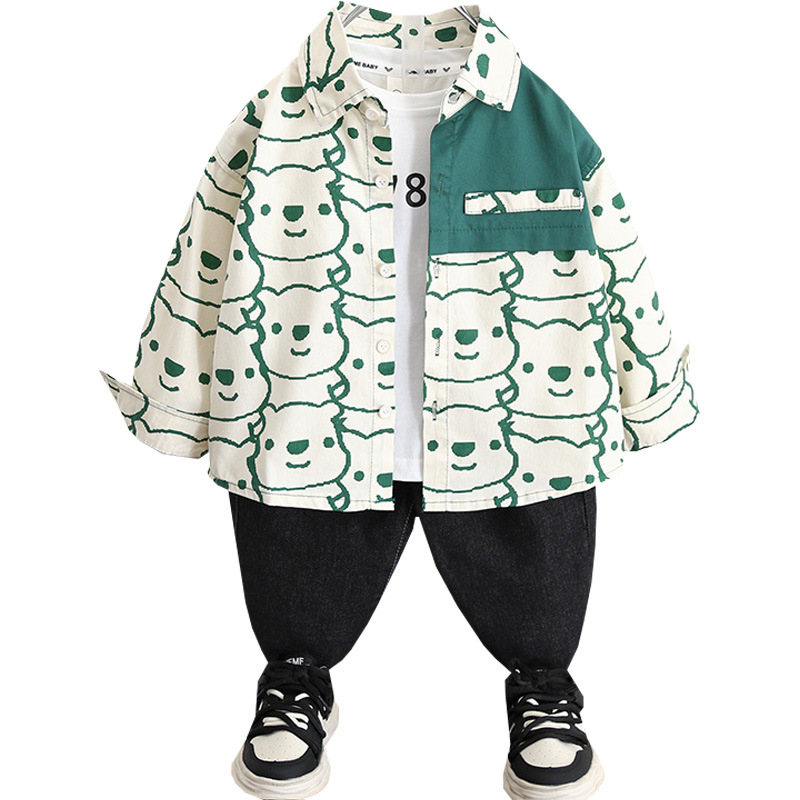 5834 camisa para niños otoño delgado 2025 nuevo niño otoño chaqueta coreana bebé primavera y otoño camisa marea