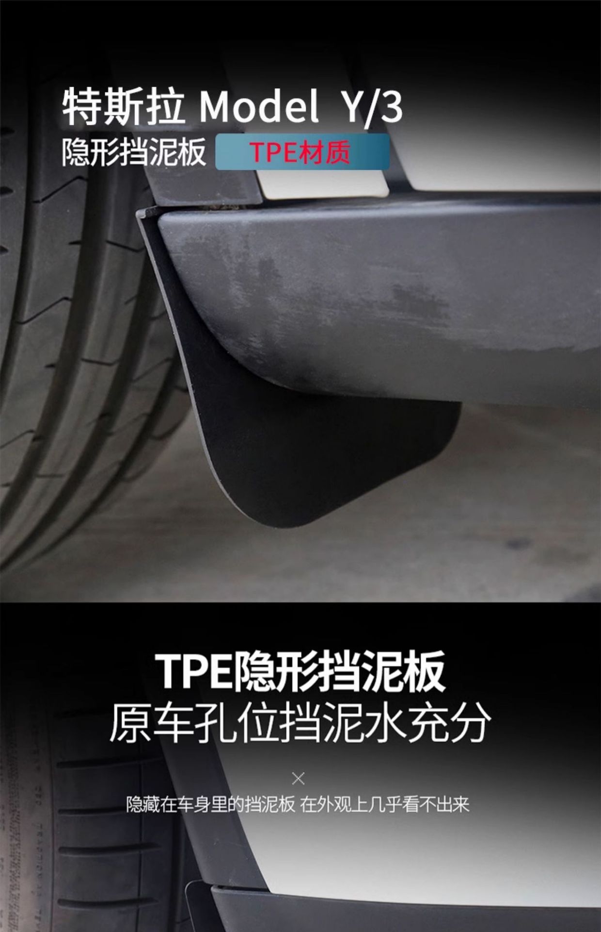 Suitable for Tesla Car Fenders, New Version Modely/3/Yl, No-Drill Wear-Resistant Accessories, Wholesale Modification