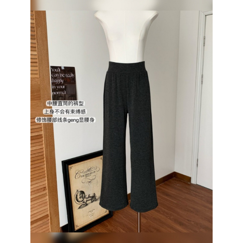 灰色条纹休闲运动套装女2025新款早秋季一整套小个子老钱风穿搭|undefined