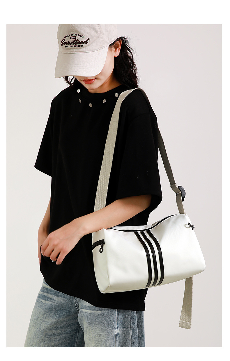 This is a simple, fashionable, casual and versatile crossbody bag for women, suitable for commuting. It is a large-capacity striped single-shoulder bag for both men and women undefined