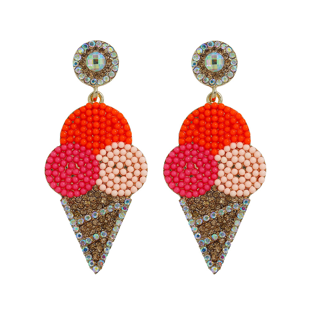 Fashion Diamond Beads Earrings Wholesale display picture 4