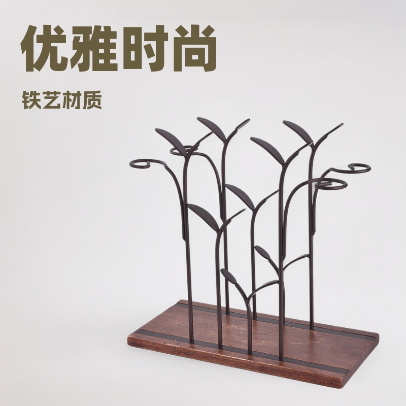 De estilo americano pastoral estante de la copa de vino creativo de estilo Europeo de hierro Estante Del Vino bar decoración del hogar transfronteriza WineRack