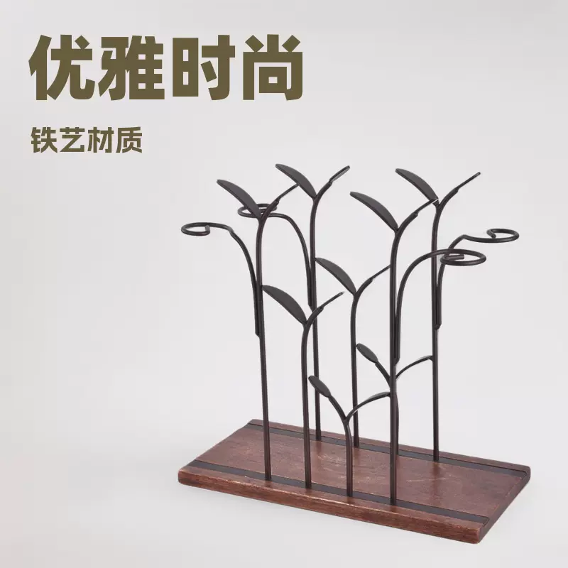 欧式创意铁艺实木红酒架  餐厅酒吧摆件复古