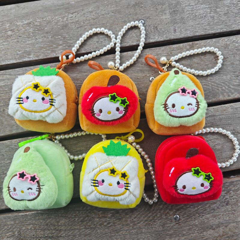 Cute Pear, Apple, Pineapple Fruit Bead Chain Coin Purse Plush Doll Mini Bag Pendant Earphone Bag Wholesale Cute Pear, Apple, Pineapple Fruit Bead Chain Coin Purse Plush Doll Mini Bag Pendant Earphone Bag Wholesale