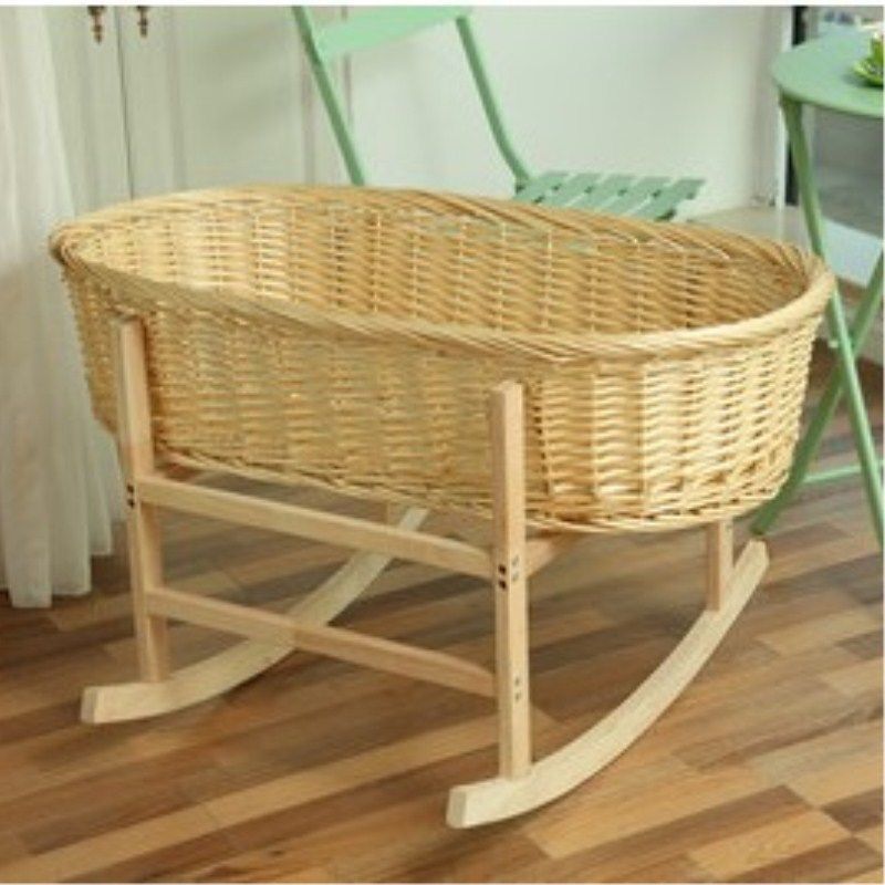 Vintage Car Accessories for Babies: 0 to 4 Months Baby Portable Cradle Bed, Baby Rocking Bed, Baby Sleeping Hammock, Rattan Weaving