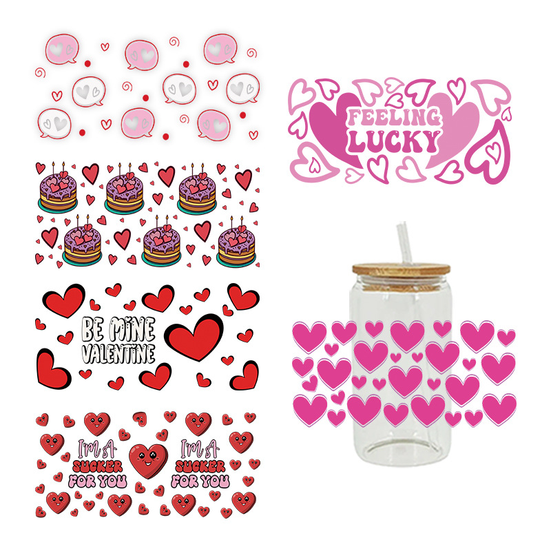 UV转印贴玻璃杯水晶标水晶贴跨境专供16oz琉璃杯专用贴23cmX11cm