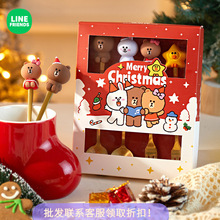 布朗熊圣诞叉勺高级感不锈钢餐具叉子勺子礼盒套装西餐叉甜品勺子