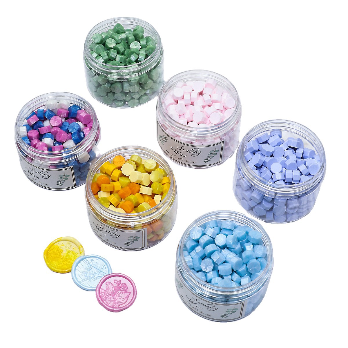 Oucai Fire Paint Wax, octágono, color mixto, nacarado, 200 granos, 132 colores, sello de pintura al fuego, cera, a granel barato