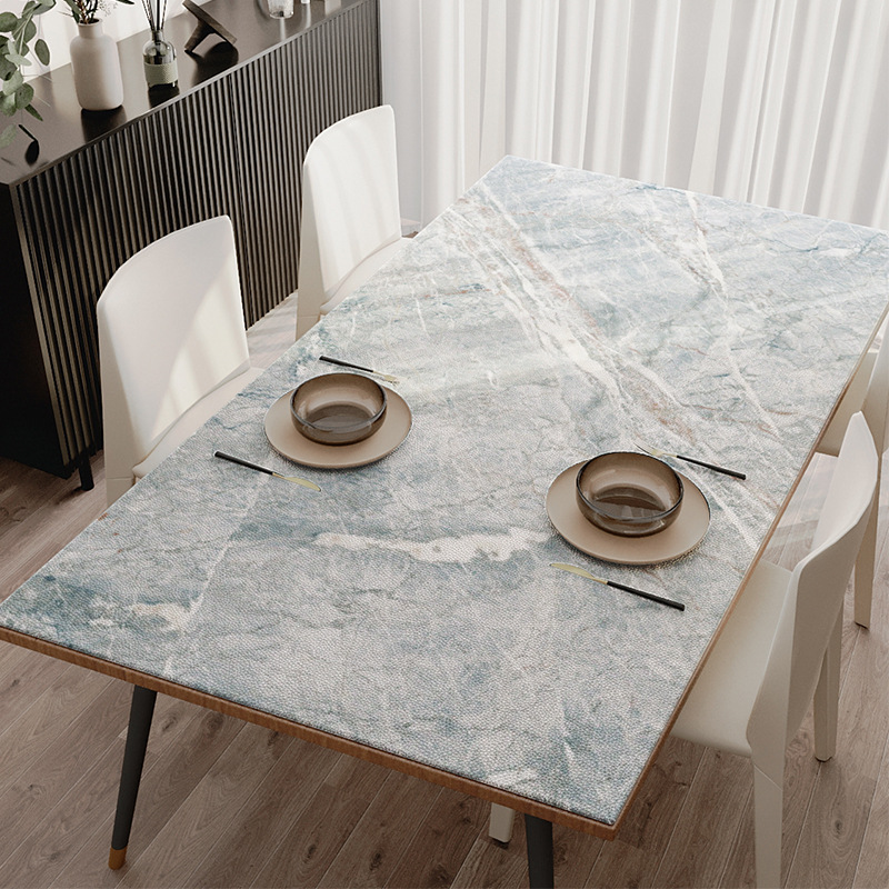 수채화 대리석 가죽 테이블 매트