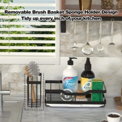 Stainless steel kitchen sink rack drain rag rack sponge storage rack punch-free countertop drain rack