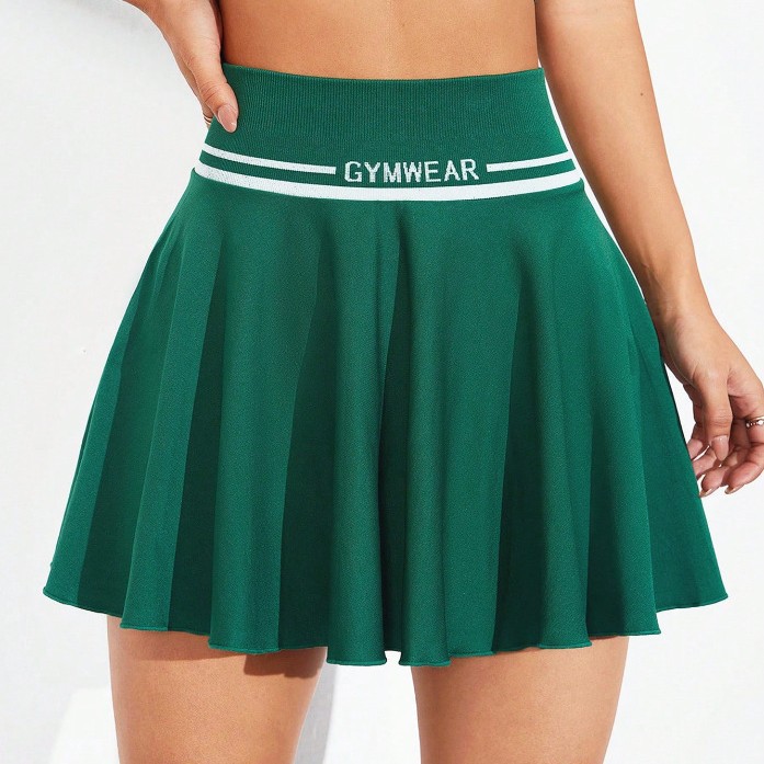 Spring Cross-Border New Tennis Skirt Badminton Skirt Seamless Knitted Tennis Wear Yoga Skirt Short Sports Skirt