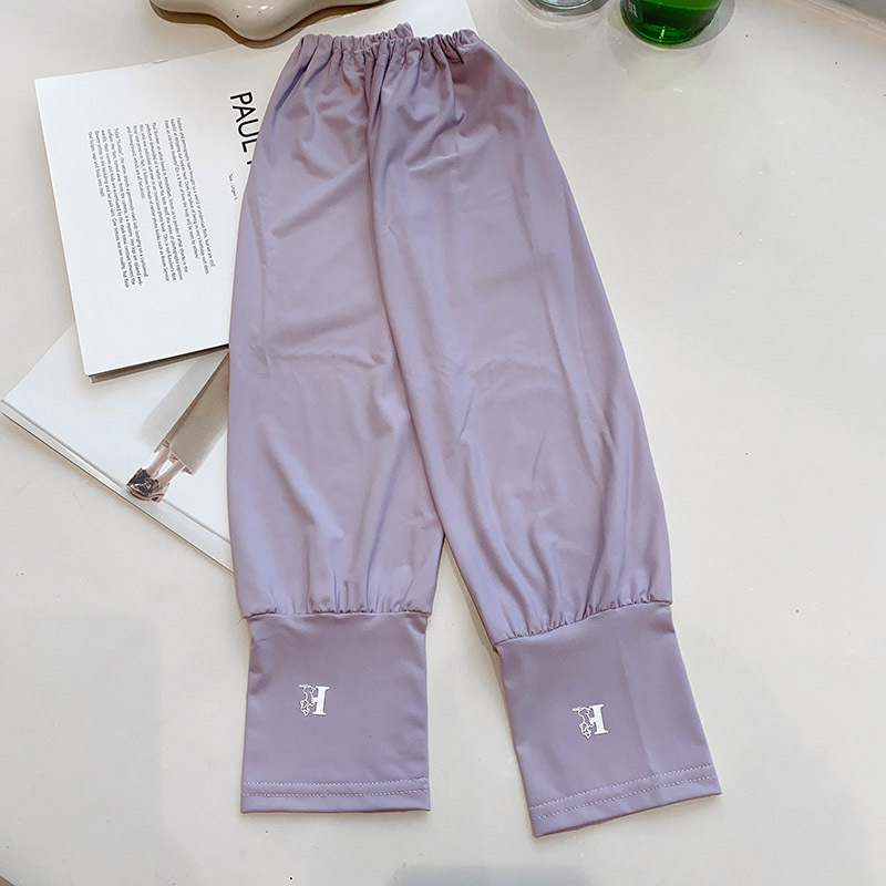 Color sólido seda de hielo protección solar ovisleeve mujeres verano UV protección al aire libre conducción suelta transpirable brazo protección ovisleeve