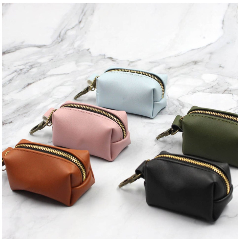 Outdoor Waist Hanging Pet Poop Bag Pet Poop Zipper Storage Bag Pet Supplies Leather Dog Poop Bag
