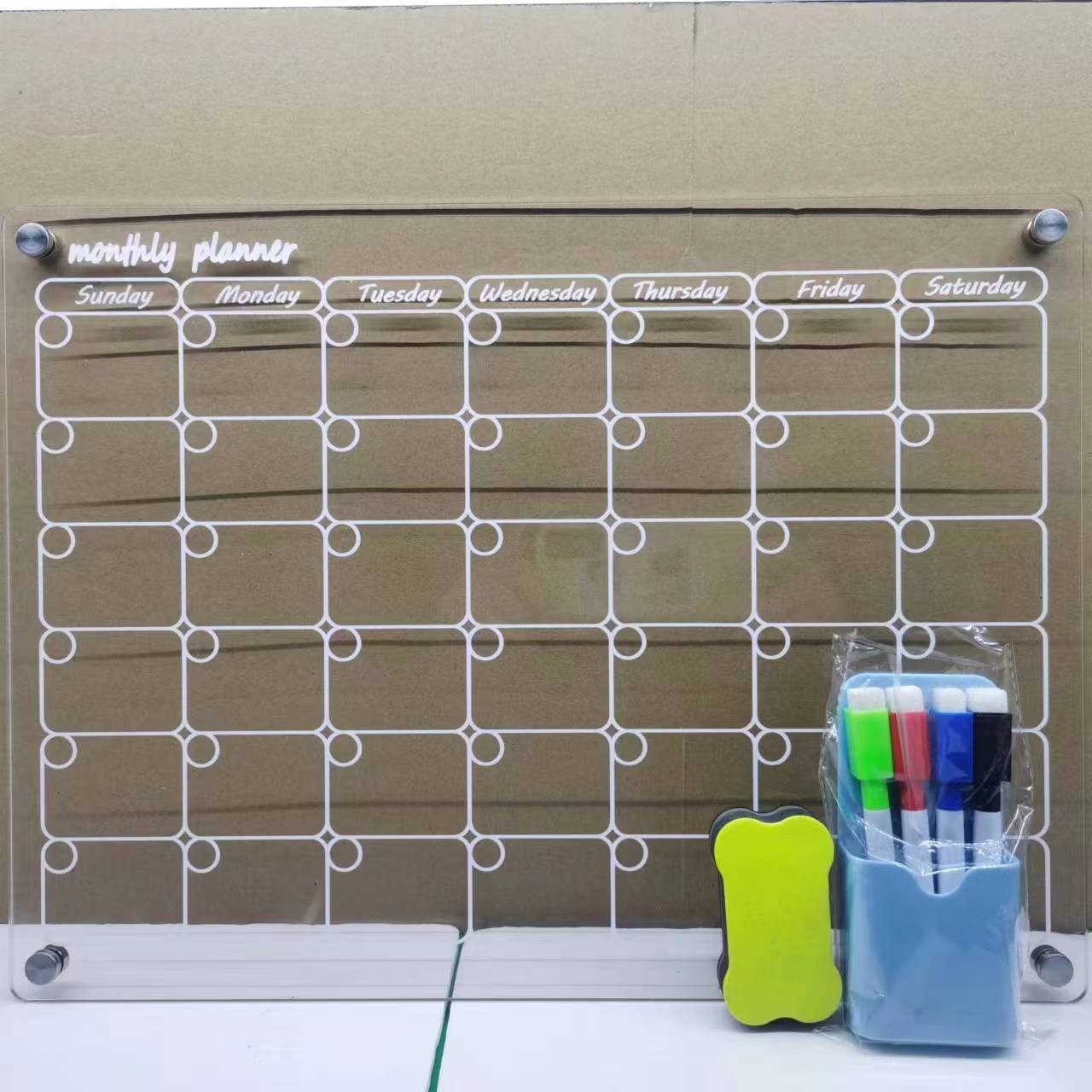 Aitee acrílico magnético seco borrar tablero calendario adecuado para refrigerador transparente seco borrar calendario adecuado para refrigerador image 11