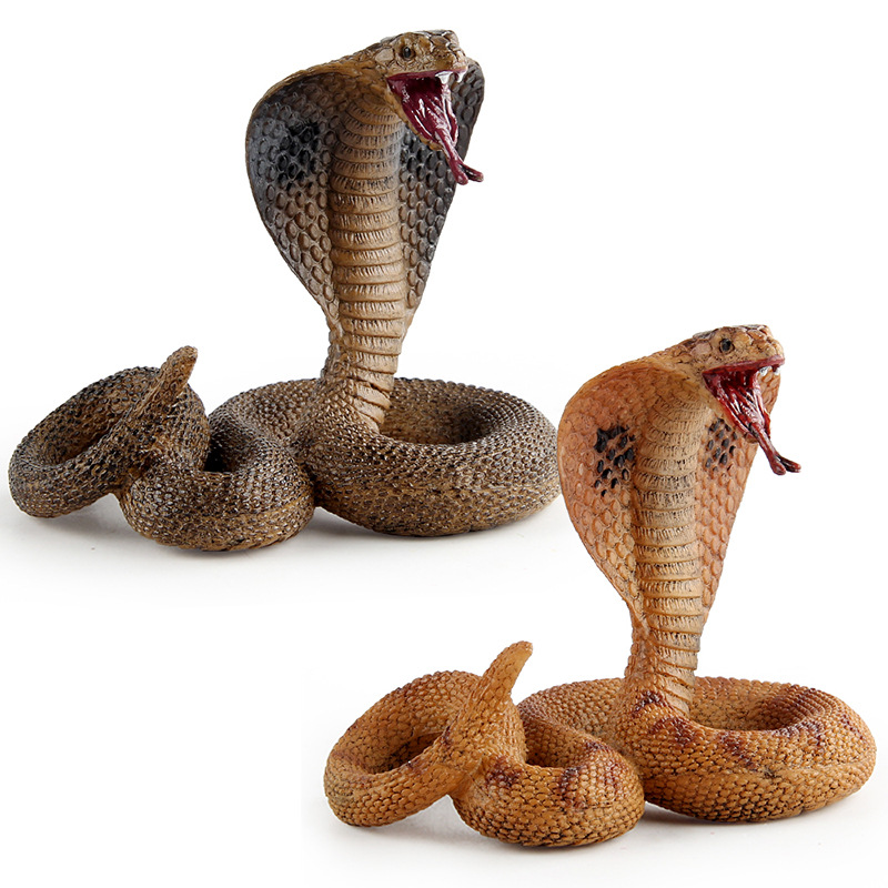 Transfronteriza simulación bosque animal serpiente modelo Cobra cinco venenoso serpiente murciélago serpiente truco decoración de escritorio adornos estáticos