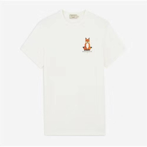 New Short T-Shirt Mk Small Yoga Fox Large Board Type T-Shirt 100% Cotton Loose T-Shirt Men and Women Couple Shirt