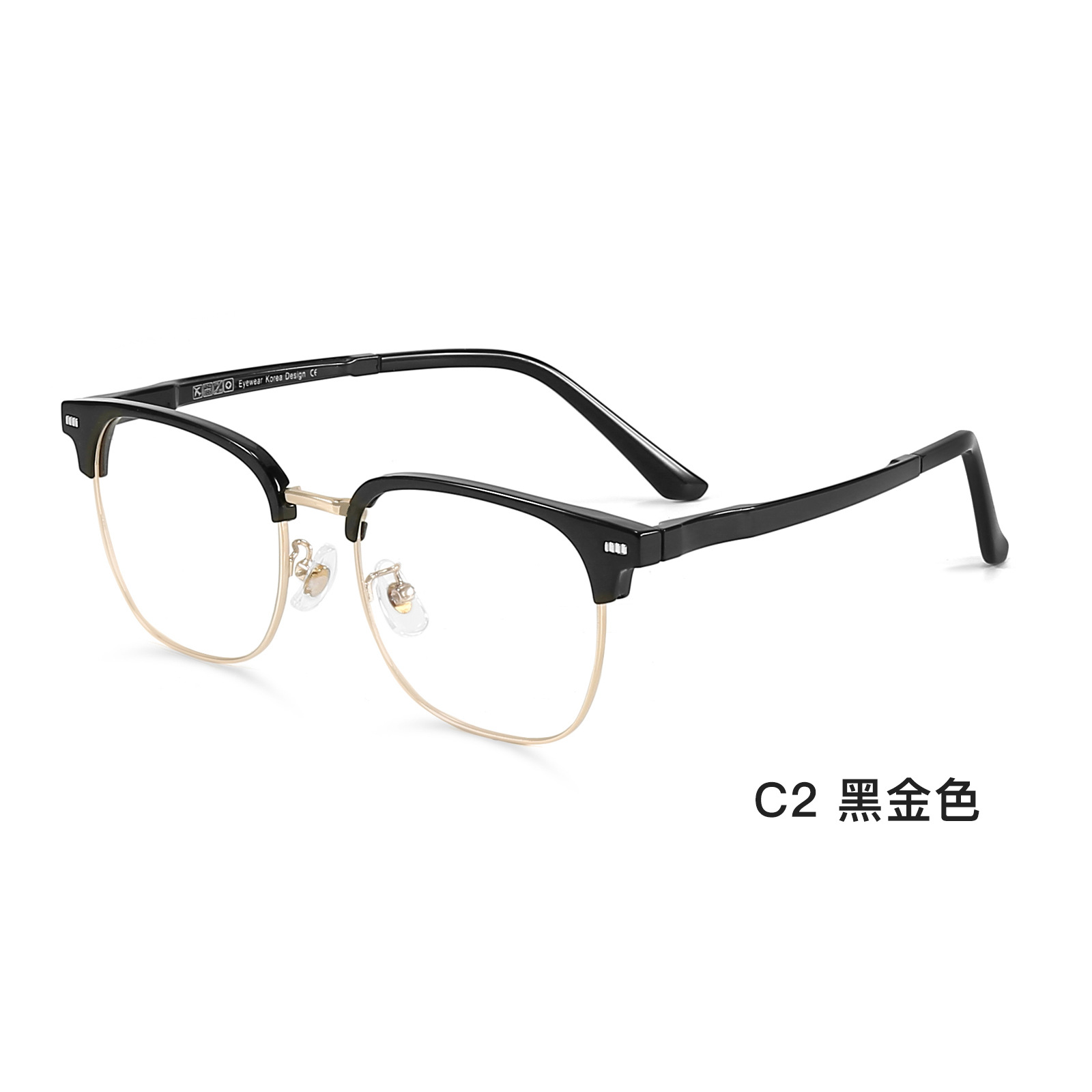 Monturas de gafas informales para negocios al por mayor, monturas de gafas grises transparentes y ligeras, monturas retro con frente curvo, monturas de gafas modernas para hombre.