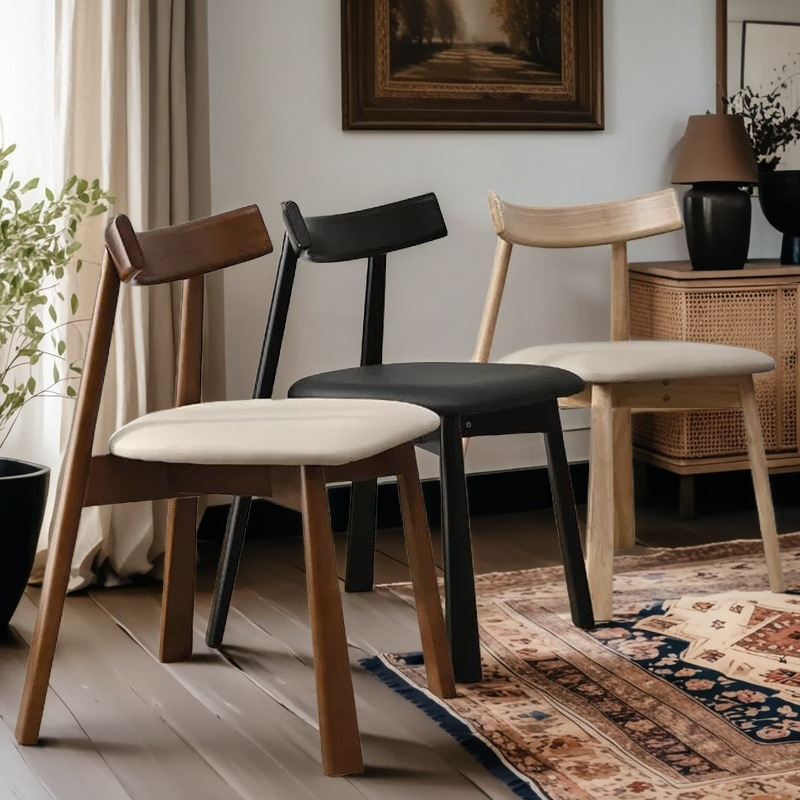 Nordic Solid Wood Dining Chair Home Middle Ancient Style New Chinese Hotel Homestay Seat Reception Negotiation Chair Restaurant Backrest Chair