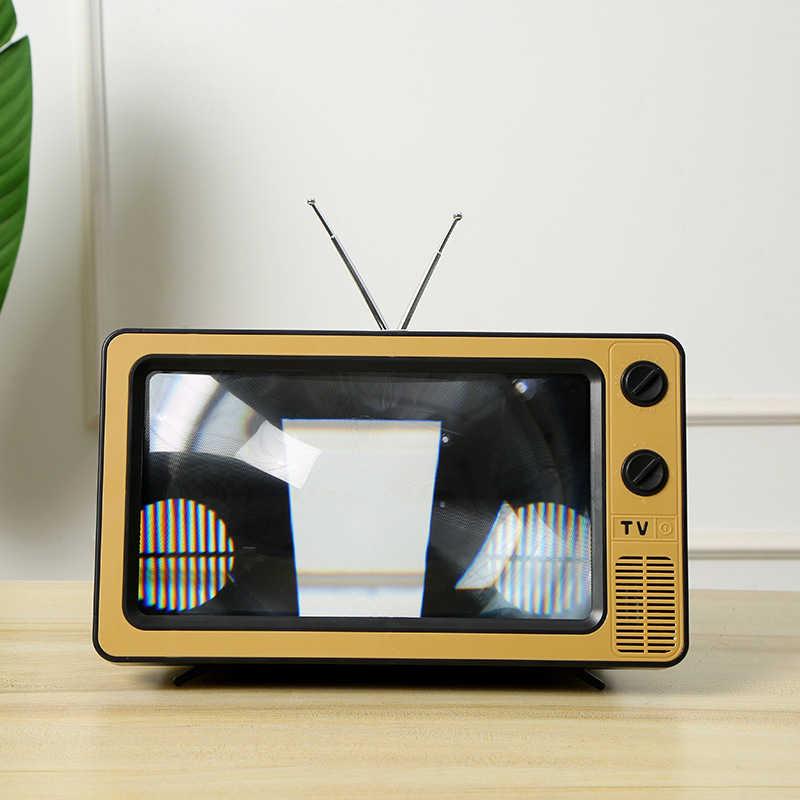 Soporte para teléfono móvil de escritorio con luz azul, amplificador de pantalla de teléfono móvil retro creativo para TV, soporte para drama de TV para estudiantes