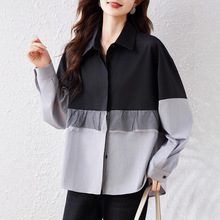 棉衬衫女装春秋冬2025新款妈妈洋气减龄宽松上衣中长小衫长袖衬衣