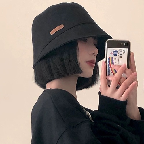 Seasonal Ins Black Women's Sunshade Fashion Versatile Japanese Origin Hostage Hong Kong Style Sunscreen Suitable for Short Hair Fisherman Hat