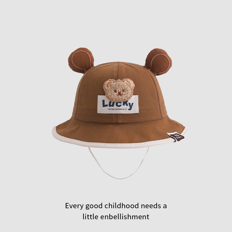 Sombreros para bebés otoño-invierno osos para niños niñas sombreros pescadores para niños gruesos sombreros de pelusa para bebés calientes