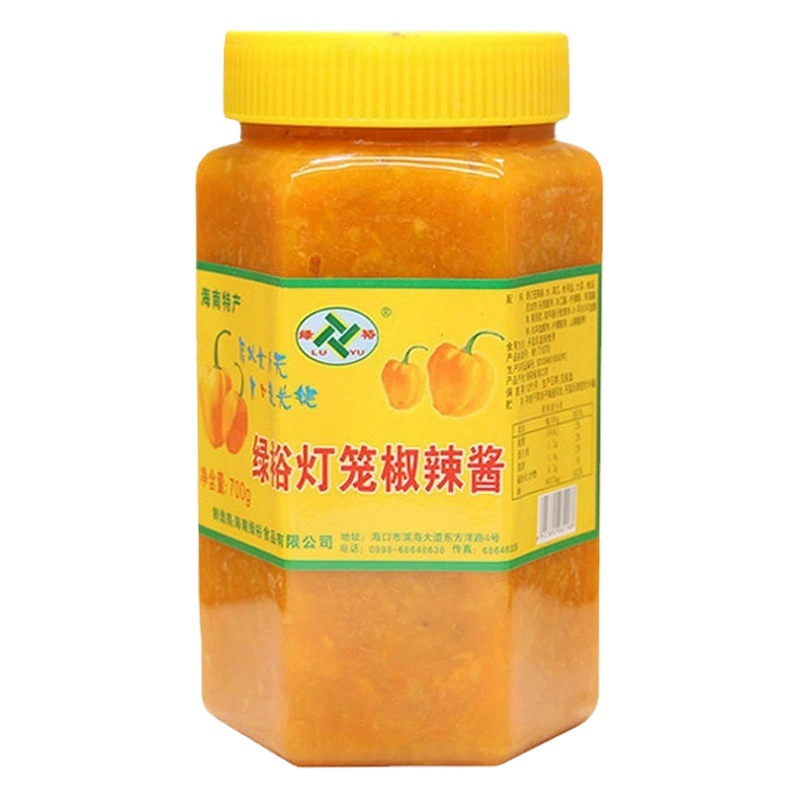 Хайнань специальности зеленый желтый фонарь соус Чили 700 г * 12 бутылок целой коробки коммерческий желтый соус чили Гун перец Кулинария оптом