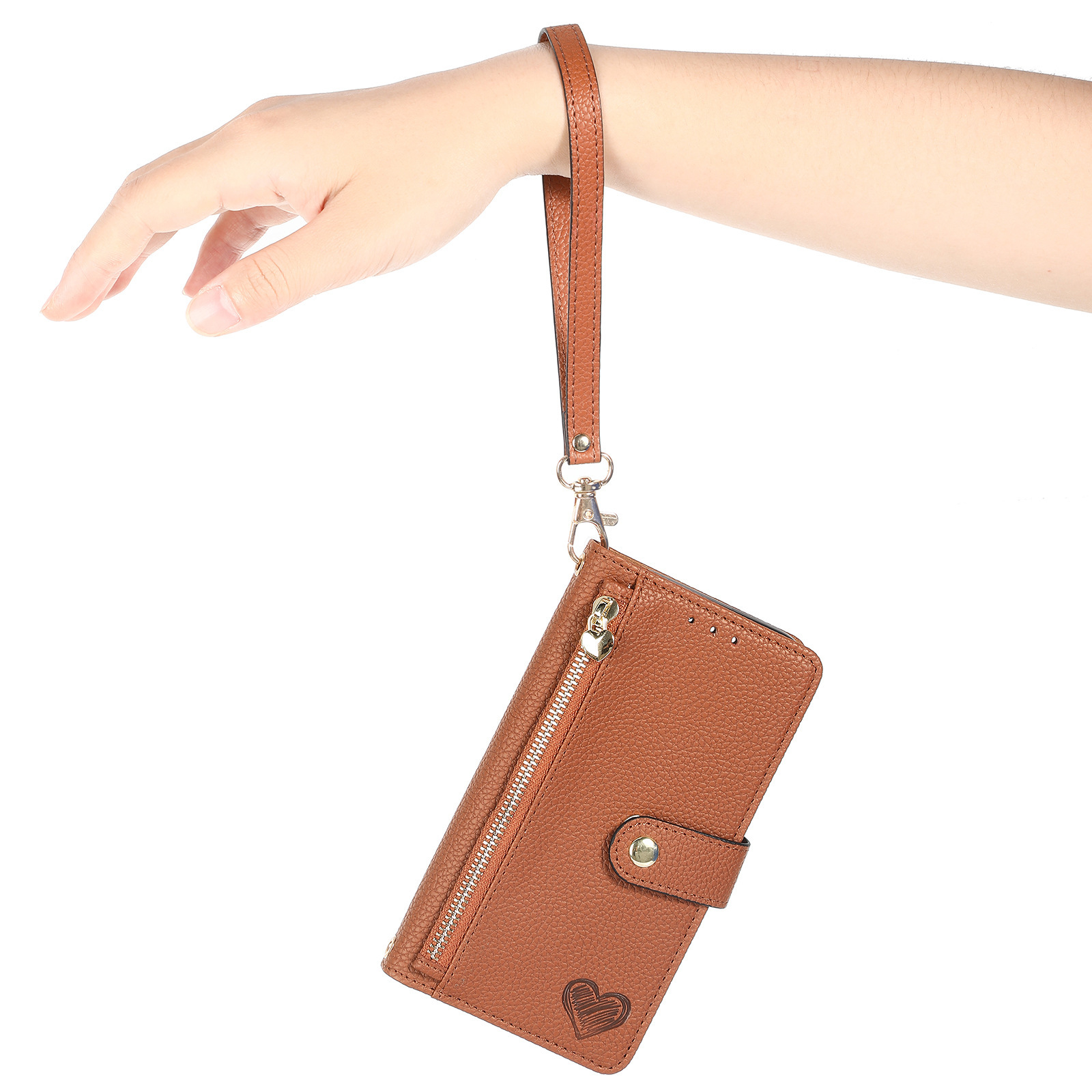 109g Weight iPhone Applicable Brands Phone Cases Classification tpu, Pu Leather Material Heart Shape, Solid Color Pattern Basic Style Heart Shape Solid Color Tpu Pu Leather Wallets 21