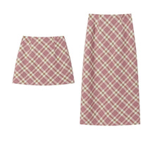 毛呢半身裙女秋冬新款设计感修身中长款格子鱼尾包臀裙子其它绣花