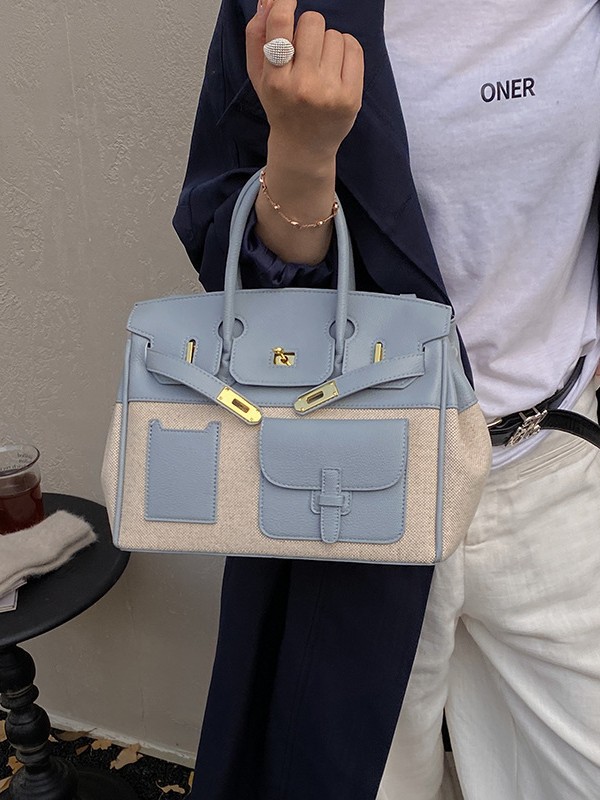 Bolso de mujer 2025 nuevo color transfronterizo de platino bolso de mano tote de gran capacidad de transporte universal mochila de hombro