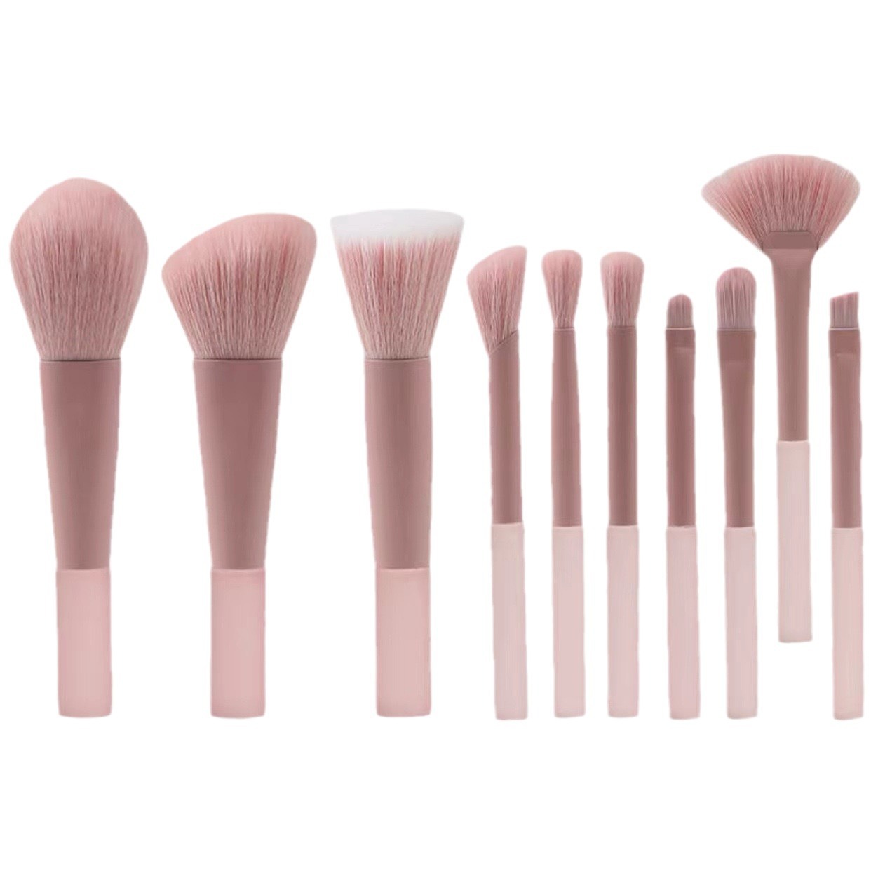 Nuevo set de 10 brochas de maquillaje mini con diseño de flor de cerezo para rostro, sombra de ojos, corrector y base.