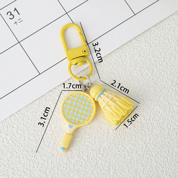 Cute yellow keychain for badminton