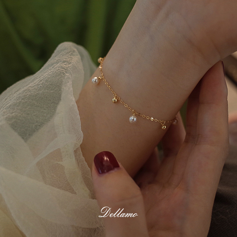 2026 New S925 Sterling Silver Starry Sky Pearl Bracelet For Women French INS Niche Design DIY Jewelry_voghion.com