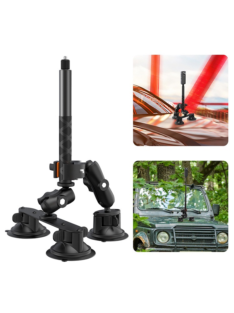 Dji Gopro Action Camera Accessories Car Hood Sunroof Side Window Car Large Tripod Suction Cup Holder