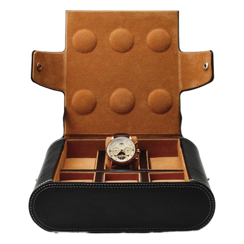 FANXI nuevo reloj de seis dígitos bolsa de almacenamiento Negro reloj de viaje portátil caja de almacenamiento