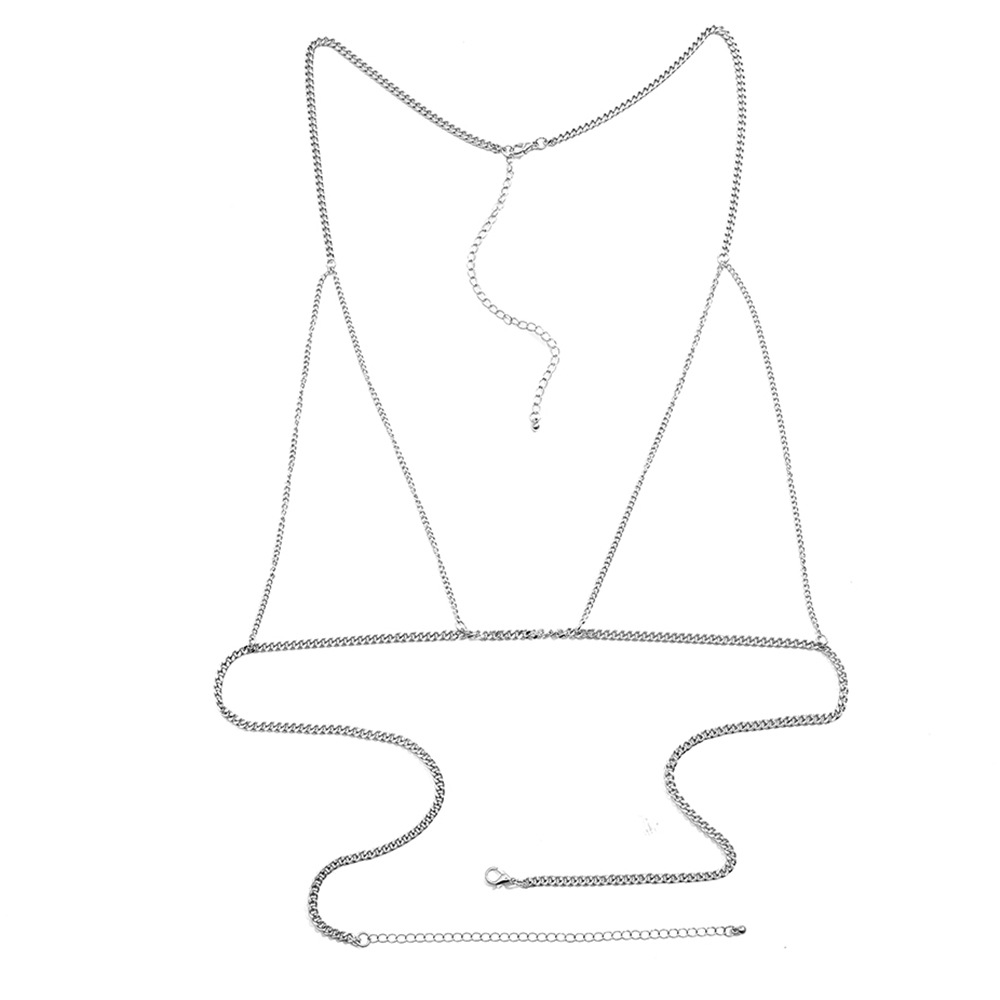 Neue Mode Brustkette Bikini Strand Körperkette sexy funkelnde Strass Halskette Krallenkette_voghion.com