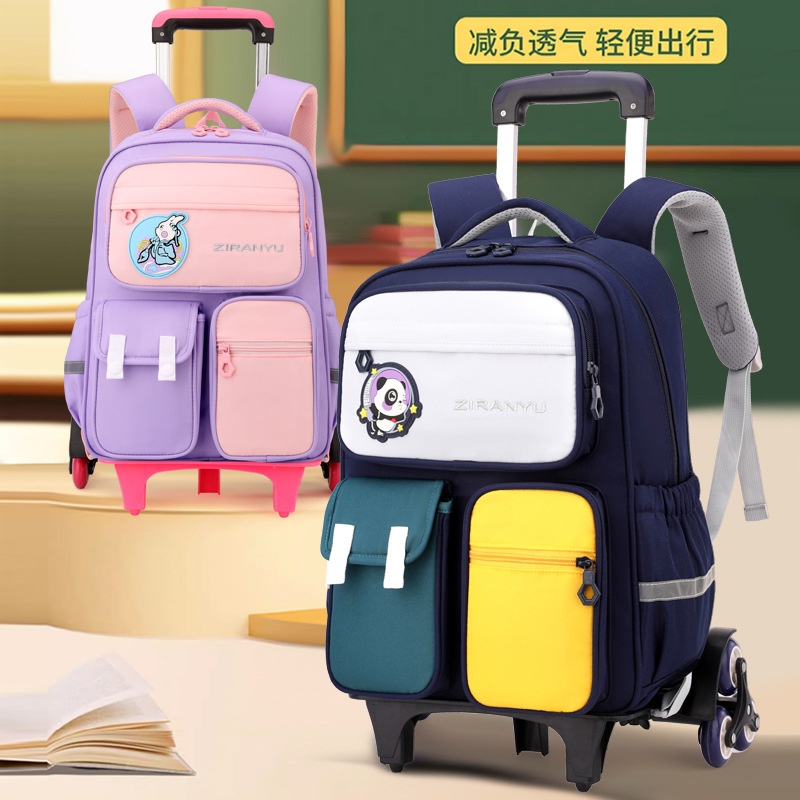 2025 nueva mochila de tirón para estudiantes de primaria 124 a 6 o grado, mochila portátil para niños que trepan escaleras