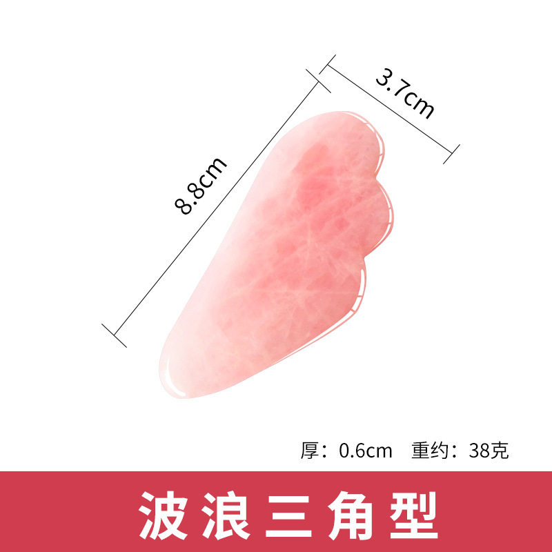 Herramienta de Jade Rosa para Masaje Facial, Forma de Pez y Triángulo