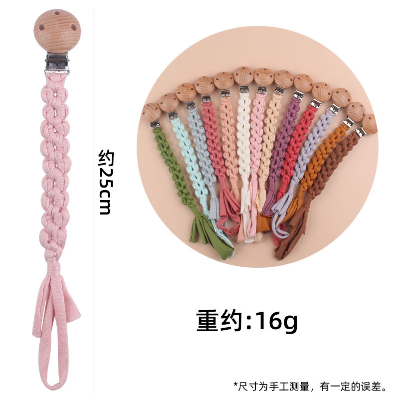 Nuevo bebé suministros haya chupete clip DIY bebé creativo hecho a mano flor algodón tejido chupete cadena