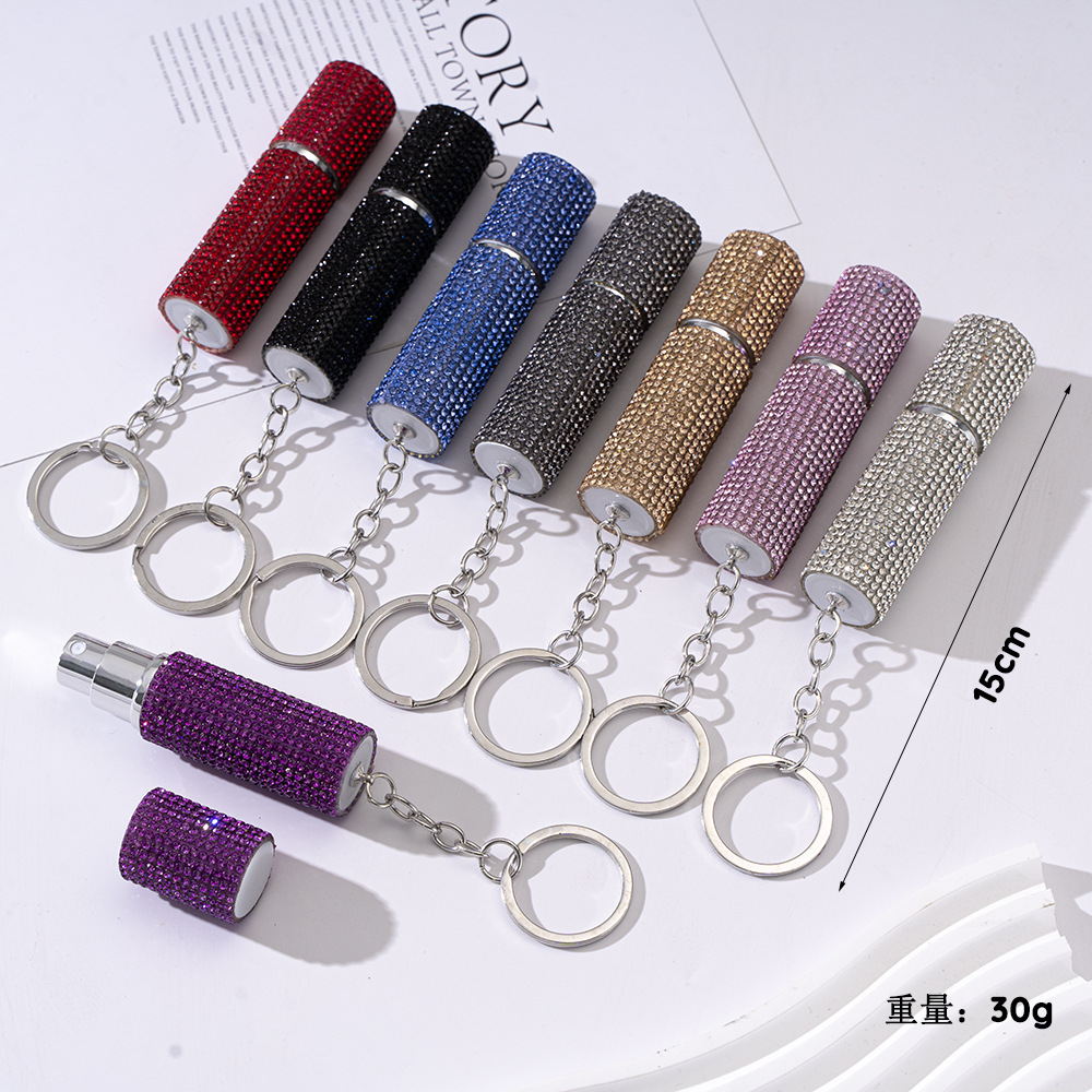 Rhinestones Inlay Material Glam Solid Color Plastic Rhinestones Women's Keychain