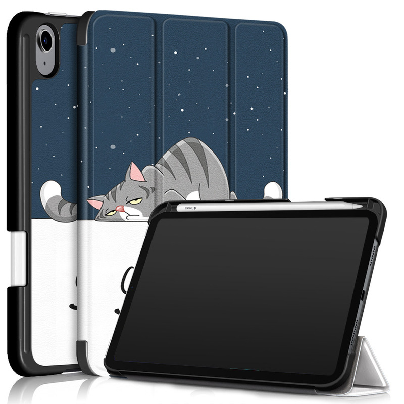 Factory applicable to IPAD MINI 6 tablet protective case ipad mini 6 tri-fold pen slot computer leather case