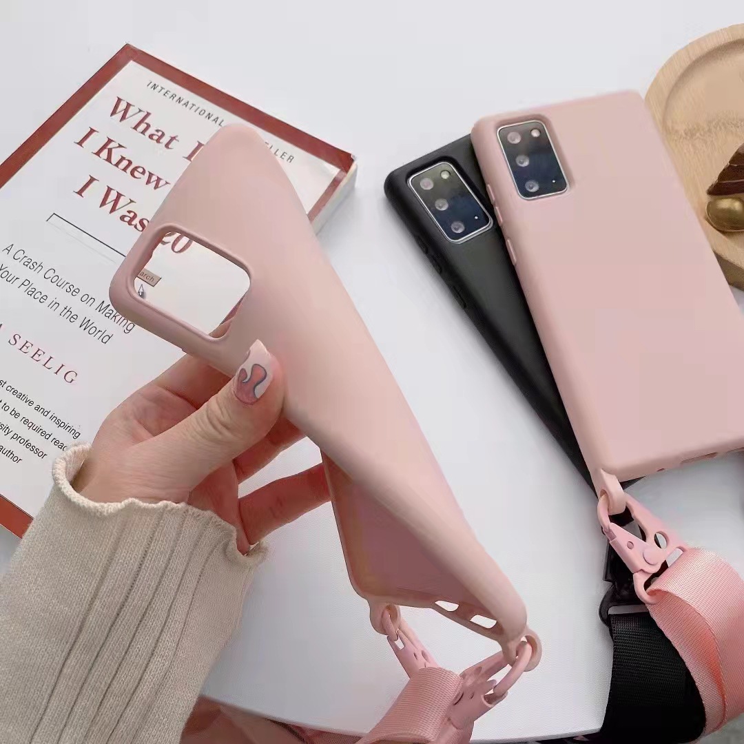 Silicone Crossbody Phone Case With Hanging Cord For Samsung_voghion.com