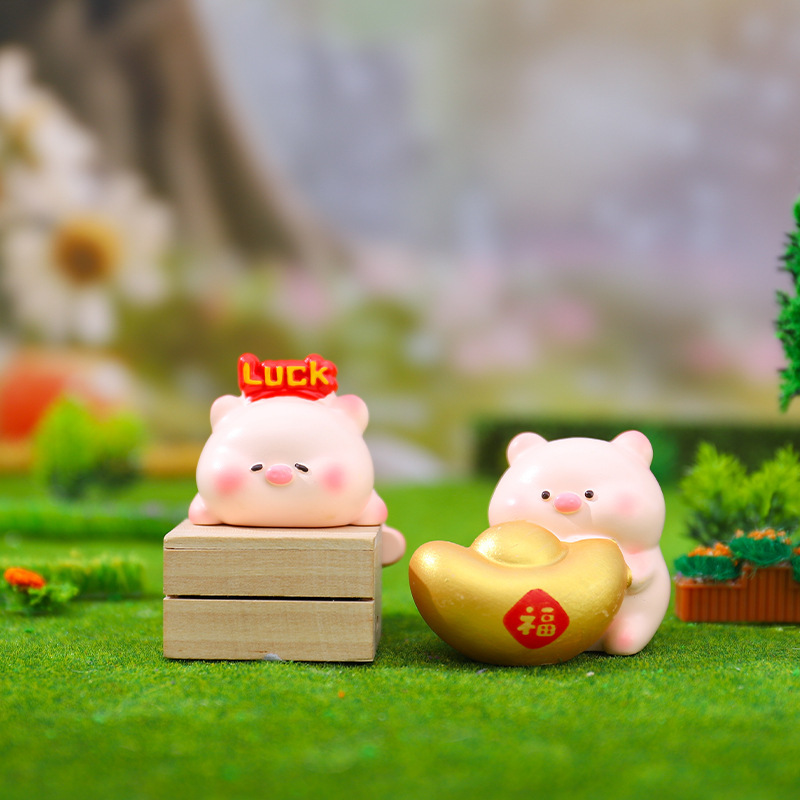 创意新款福猪驾到盲盒办公桌面摆件潮玩手办车载装饰礼品一件代发|undefined