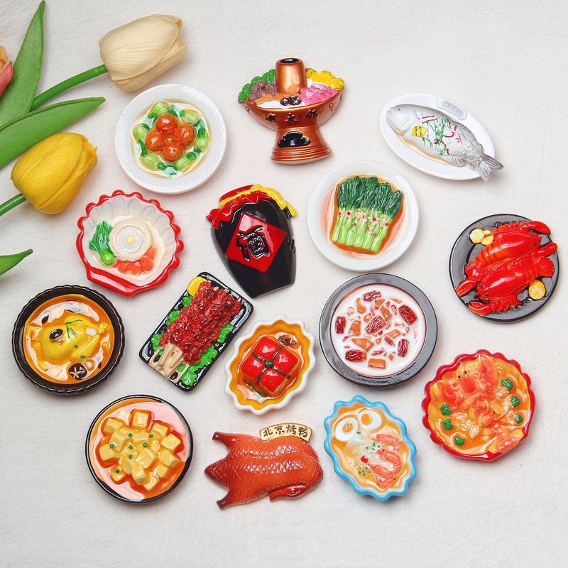 2025 新中国料理鍋シミュレーション食品おもちゃ冷蔵庫マグネット樹脂 DIY 冷蔵庫マグネットアクセサリー工場直接販売|undefined